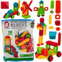 Klocki Konstrukcyjne Wafle Jeżyki Duży Zestaw klocków 150 El. Grzebyki