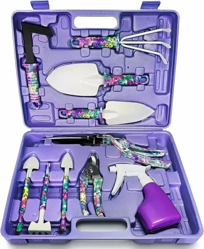 ZESTAW NARZĘDZI OGRODNICZYCH DLA KOBIET WALIZKA NARZĘDZIA OGRODNICZE 10 el. zdjęcie 1