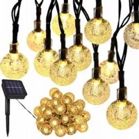 DŁUGA GIRLANDA SOLARNA OGRODOWA SOLIDNE KULKI LED
