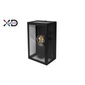 KINKIET LED IP44 E27 20W CZARNY STAL NIERDZEWNA SZKŁO