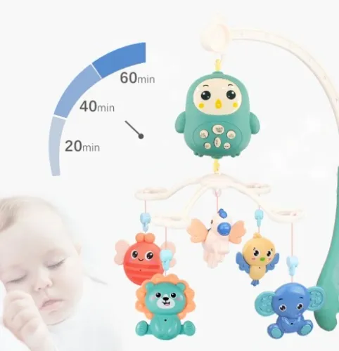 KARUZELKA KARUZELA MUZYCZNA DLA DZIECI SÓWKA DO ŁÓŻECZKA POZYTYWKA Z PILOT na Arena.pl