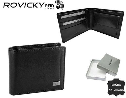 duży, skórzany portfel męski z systemem rfid - rovicky na Arena.pl