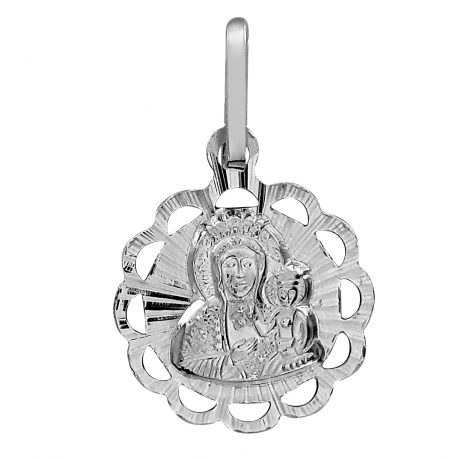 SREBRNY MEDALIK MATKA BOSKA CZĘSTOCHOWSKA DIAMENTOWANY SREBRO PRÓBY 925 GRAWER GRATIS! zdjęcie 1