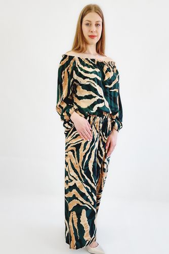 Komplet Spodni i Hiszpanki Zeberka Zielono Beżowy UNI na Arena.pl