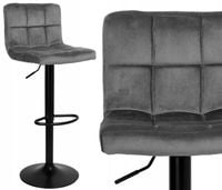 KRZESŁO BAROWE OBROTOWE PIKOWANE WELUROWE HOKER TAPICEROWANY DO KUCHNI