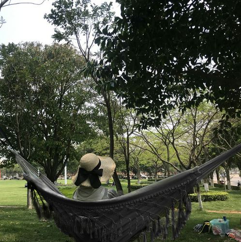 Hamak boho makrama- ciemny szary na Arena.pl