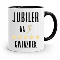 Dla Jubilera Kubek Czarny Jubiler Na 5 Gwiazdek Z Nadrukiem Ze Zdjęciem