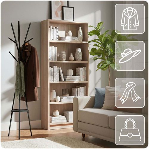 Wieszak na ubrania metalowy z półką stojący Massido MS-869 na Arena.pl