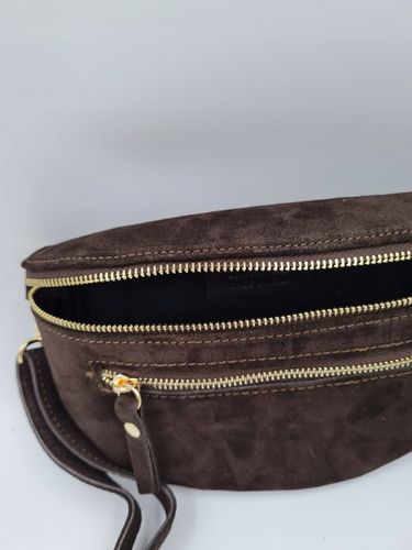 Vera Pelle torebka nerka skóra naturalna zamszowa brązowa czekoladowa zamsz na Arena.pl