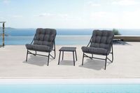 Zestaw ogrodowy CASPER 2x Fotel Ogrodowy + Stolik do ogrodu Dark Grey