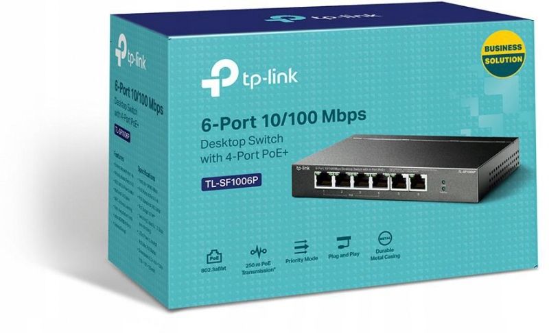 Switch TP-Link TL-SF1006P 6x10/100 4xPoE zdjęcie 3