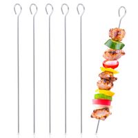 6x Szpikulce do Szaszłyków Grilla Mięsa Warzyw Stalowe Patyki Szpilki 35 cm