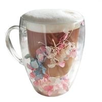 szklanka termiczna z kwiatami w środku, hortensje trójkolorowa 300 ml