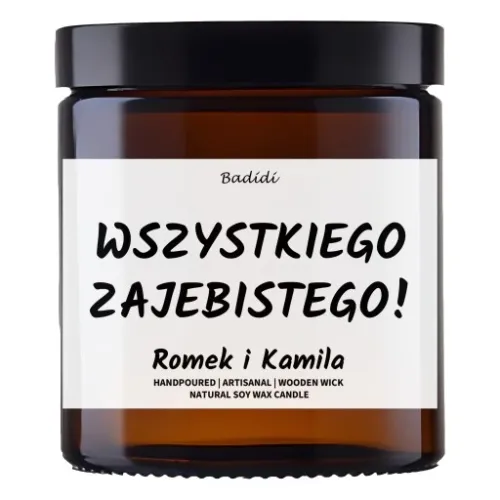 Personalizowana Świeca W Szkle Z Własnym Napisem - Upominek - Prezent 40h na Arena.pl