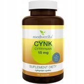 CYNK ORGANICZNY 15 mg CYTRYNIAN 180 kaps ZDROWIE