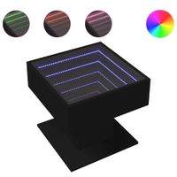 Stolik kawowy z LED czarny 50x50x45 cm, materiał drewnopochodny