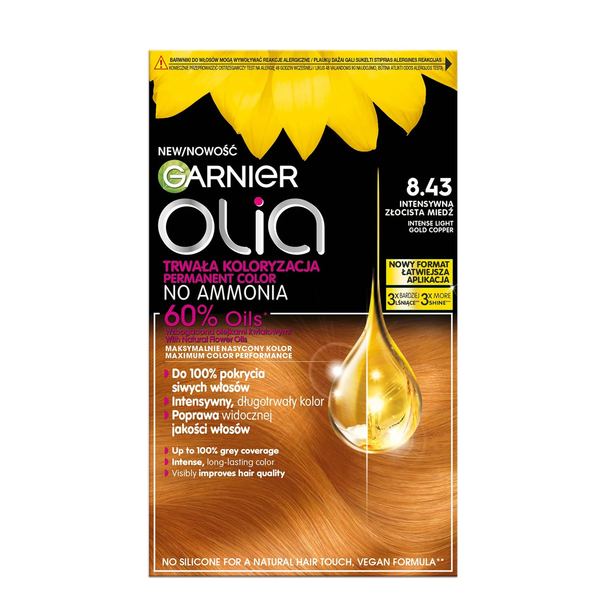 GARNIER Olia Farba 8.43 Intense Light Gold Copper zdjęcie 1