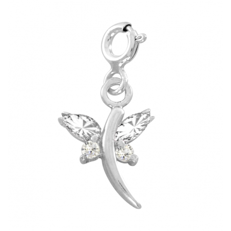 SREBRNY CHARMS MOTYLEK Z CYRKONIAMI PRÓBA SREBRA 925 DOSTĘPNE RÓŻNE KOLORY zdjęcie 1