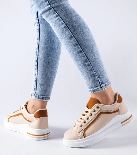 Beżowe sneakersy na platformie Mayfield 39 na Arena.pl