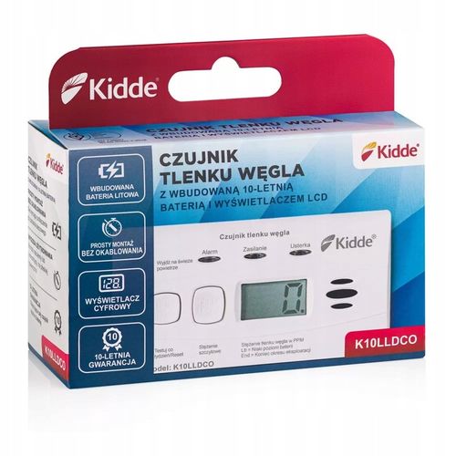 Czujnik tlenku węgla (czadu) Kidde K10LLDCO LCD 10 lat na Arena.pl