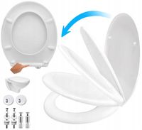 Deska sedesowa wolnoopadająca wypinana UNIWERSALNA owalna WC kołki +