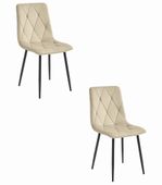 Krzesło LIBRA - jasny beż aksamit / nogi czarne x 2