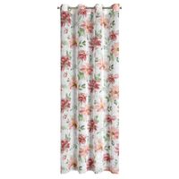 Zasłona na przelotkach DEBI 140X250 biała z nadrukiem kwiatowym