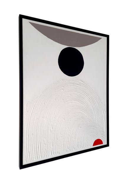 Obraz na płótnie biały z czerwoną kropką 60x80 Frames Factory zdjęcie 2