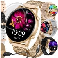 SMARTWATCH ZEGAREK DAMSKI POLSKIE MENU ROZMOWY SPORT SMART WATCH 4 PASKI