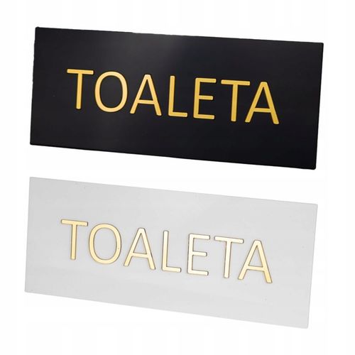 TABLICZKA NA DRZWI TOALETA DO BIURA INFORMACYJNA PLEXI ZŁOTE NAPISY GLAMOUR na Arena.pl