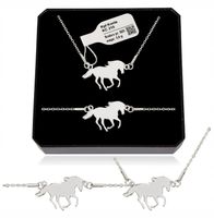 Komplet biżuteria celebrytka Koń Konik Srebro 925