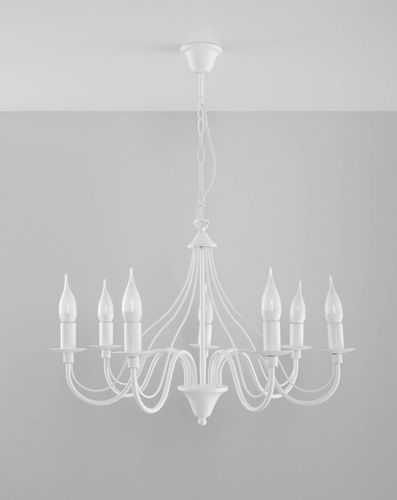 Żyrandol LAMPA wisząca SL.0215 klasyczna OPRAWA świecznikowa ZWIS na łańcuchu maria teresa biały na Arena.pl