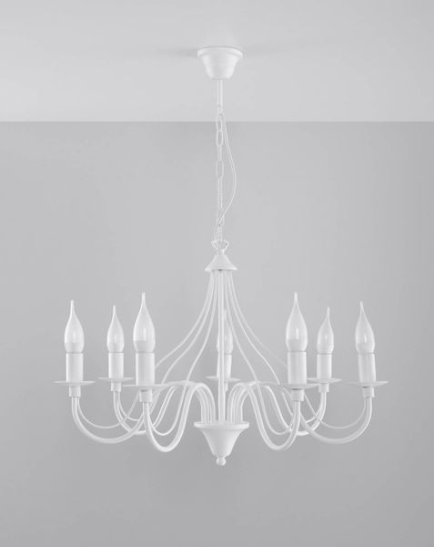 Żyrandol LAMPA wisząca SL.0215 klasyczna OPRAWA świecznikowa ZWIS na łańcuchu maria teresa biały zdjęcie 2