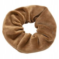 Gumka do włosów scrunchies welur brązowy 13cm