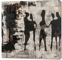 Obraz 100x100cm Szarzy Ludzie