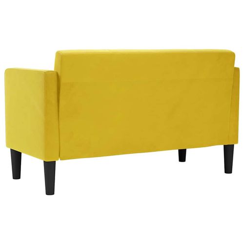 Sofa dwuosobowa żółta 111 cm aksamitna na Arena.pl
