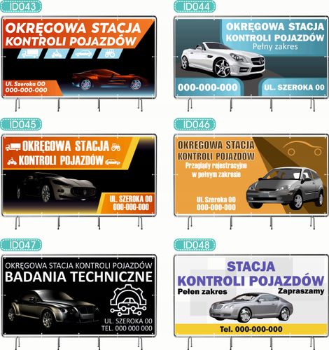 BANER REKLAMOWY 200x100cm projekt w cenie różne wzory KONTROLA POJAZDÓW na Arena.pl