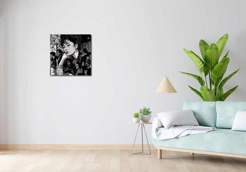 Obraz 50x50cm Czarne Kimono zdjęcie 2