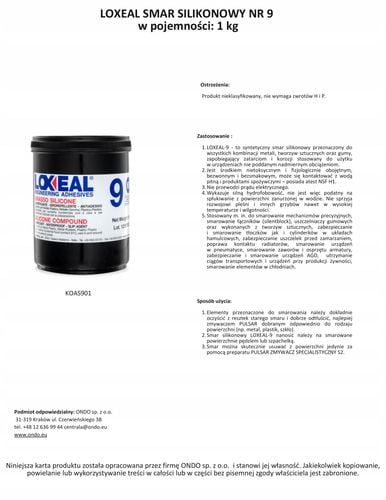 SMAR NSF H1 SILIKONOWY ATEST LOXEAL 9 1kg na Arena.pl