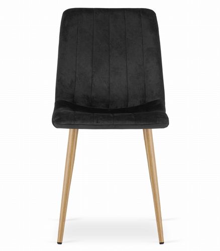 Krzesło LAVA - czarny aksamit / nogi kolor drewna x 1 na Arena.pl