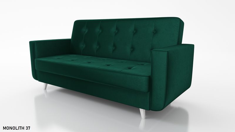 Wersalka na nóżkach funkcja spania NAOMI sprężyny, pojemnik na pościel zdjęcie 2