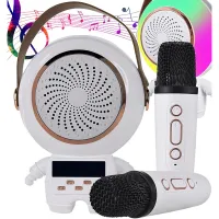 Bezprzewodowy przenośny zestaw do karaoke głośnik bluetooth + 2x mikrofon Verk Group 303277454