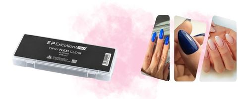 EXCELLENT FLEXI TIPSY TUNELOWE CLEAR ALMOND MIGDAŁ MIĘKKIE POD ŻEL 448 SZT. na Arena.pl