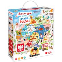 CzuCzu Puzzle obserwacyjne Mapa Polski dla dzieci 5+, 100 elementów