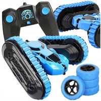 SAMOCHÓD STEROWANY ZDALNIE AUTO Z PILOTEM OPONY GĄSIENICE 2w1 niebieski