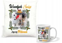 Zestaw PODUSZKA i KUBEK nadruk świąteczny PREZENT ze zdjęciem duży wybór