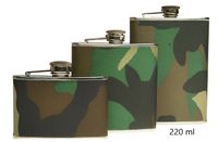 Piersiówka ze stali nierdzewnej poj. 220ml, kamuflaż woodland