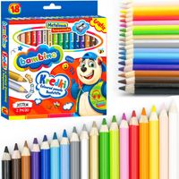 Bambino grube okrągłe kredki ołówkowe 18 intensywnych kolorów i temperówka