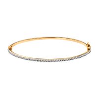 złota bransoletka sztywna typu bangle z cyrkoniami - 333 - bxc6459