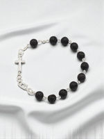 Bransoletka Różaniec Lawa Wulkaniczna 8 Mm Polska Ręczna Produkcja